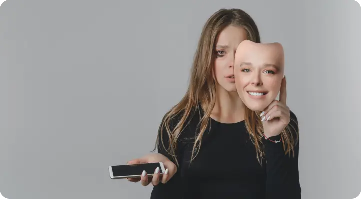 Image depicting paper masks, highlighting the need for advanced facial recognition technology like Facia's to detect and prevent fraudulent attempts