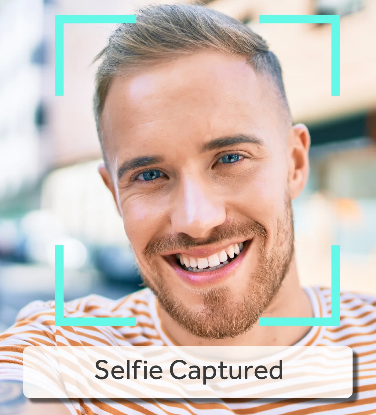 The user is then prompted to take a selfie or live photo. This live image is used for facial recognition.