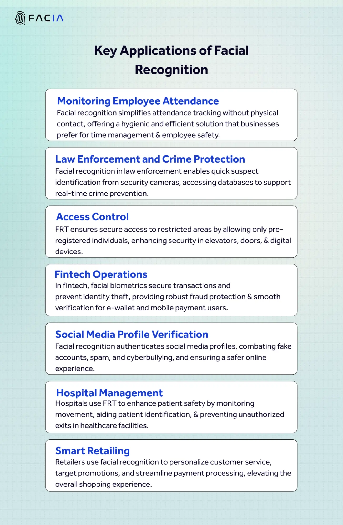 MAJOR APPLICATIONS OF FACIAL RECOGNITION