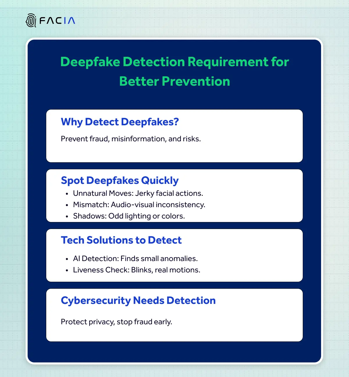 BETTER REQUIREMENTS FOR THE DEEPFAKE DETECTION