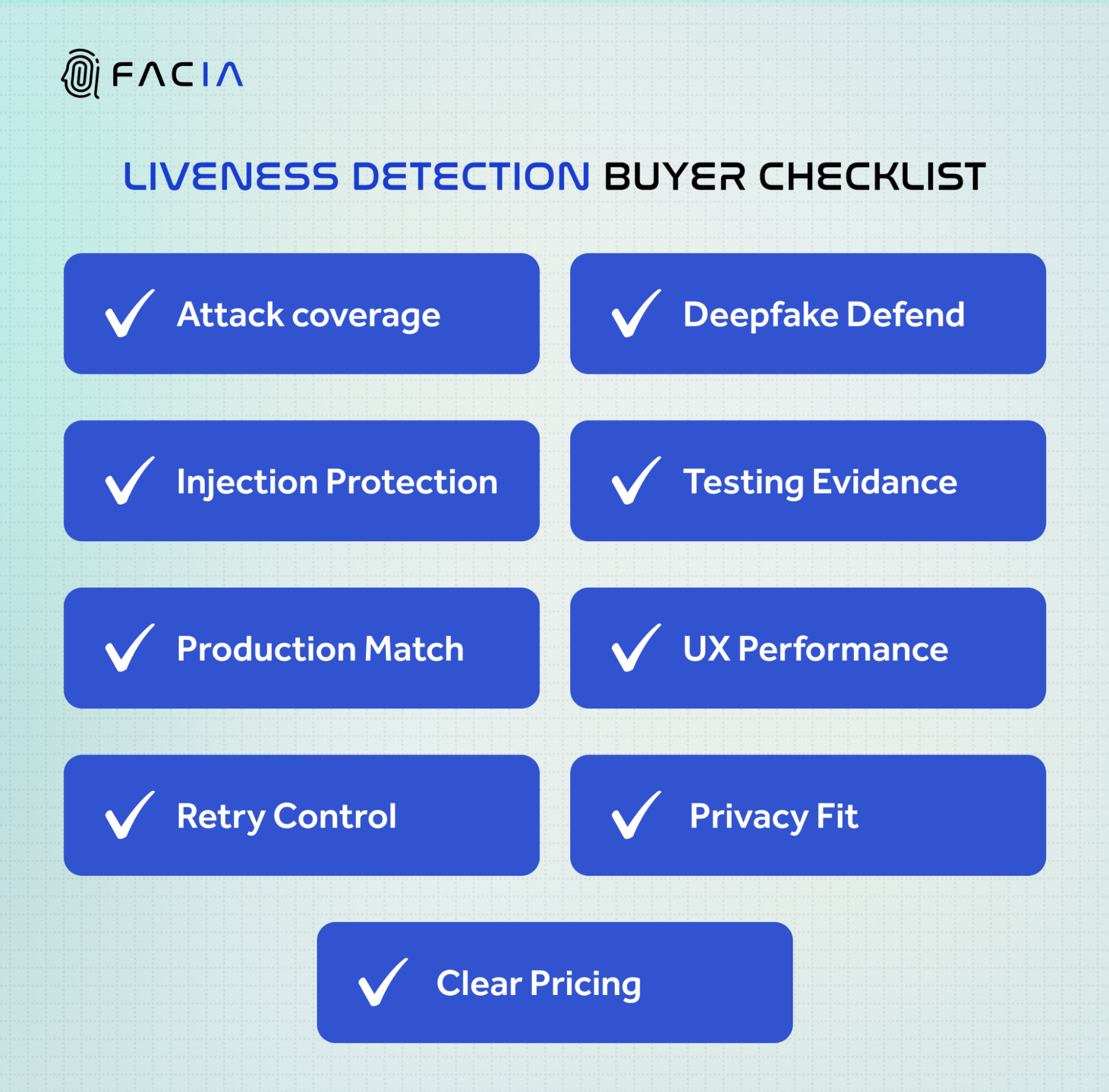 Liveness Detection Buyer Checklist.